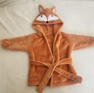 Hudson Baby Fox Hooded Bathrobe in Orange